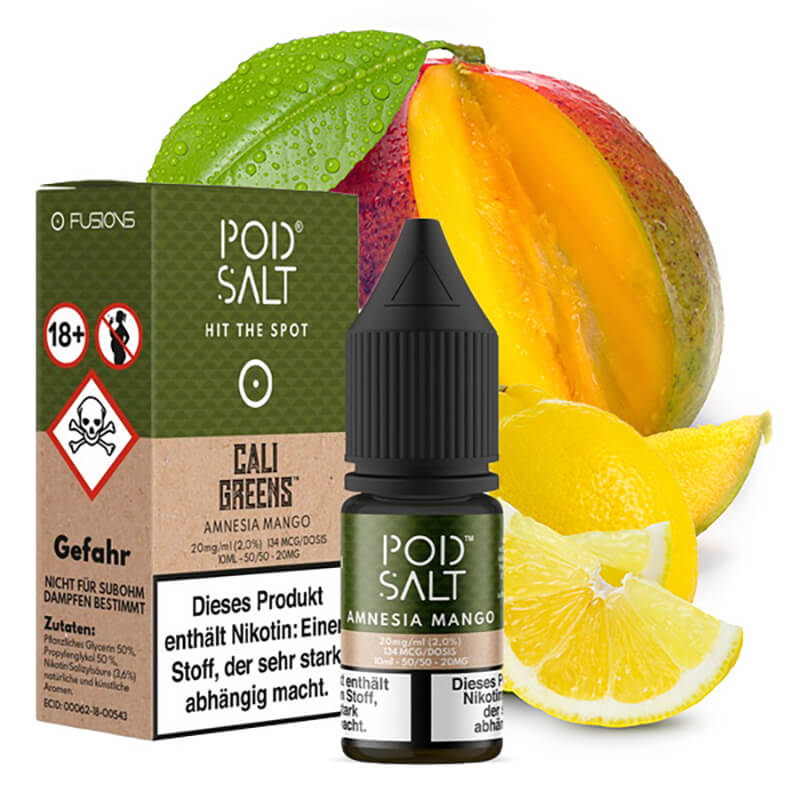 Pod Salt FUSION Cali Greens Amnesia Mango Nikotins...